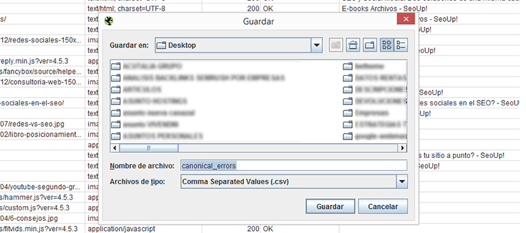 Funcionalidad: Extracción de reportes en archivos (.csv)