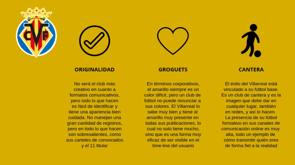 La imagen como club está muy bien reflejada en las redes sociales del Villarreal CF.